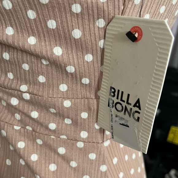 NWT Billabong Love Me Knot Beige With Polka Dots Summer Dress M Surf Beach brand - Picture 8 of 9